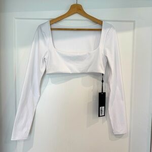 Elegant White Long Sleeve Women's Top
